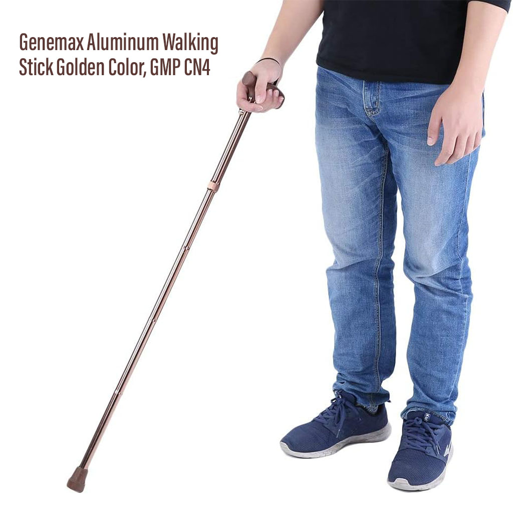 Genemax Aluminum Walking Stick Golden Color, GMP CN4