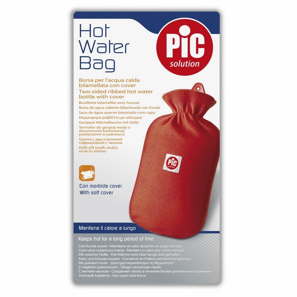 Pic Two-Sided Ribbed Hot Water Bag With Cover
