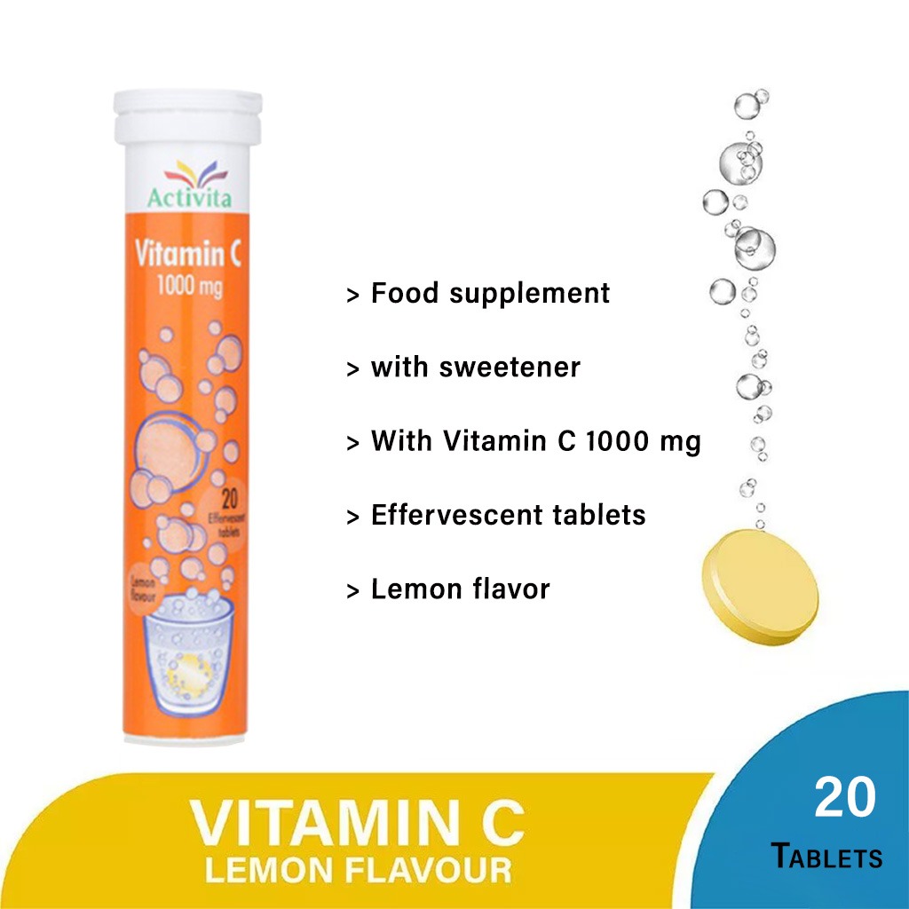 Activita Vitamin C 1000 mg Effervescent Tablets 20's