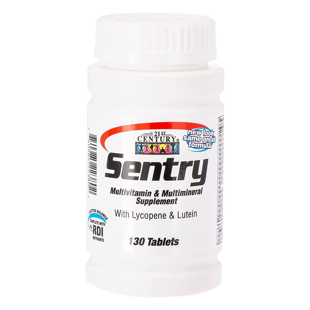 21st Century Sentry Multivitamin + Multimineral Tablets For Overall Wellness, Pack of 130's
