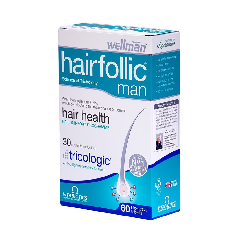Vitabiotics Wellman Hairfollic Tablets With Biotin For Healthy Hair, Pack of 60's