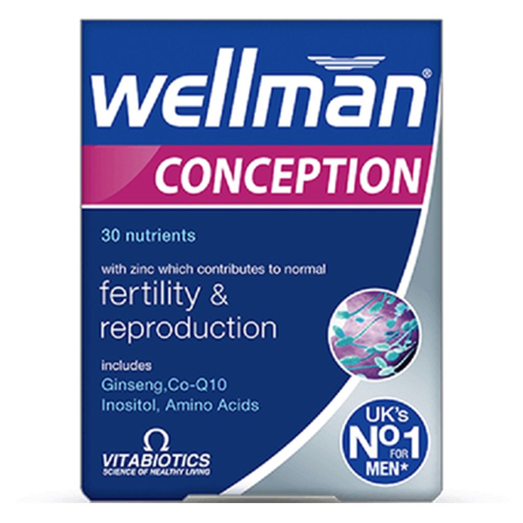 Vitabiotics Wellman Conception Tablets For Men's Fertility & Reproduction Support, Pack of 30's