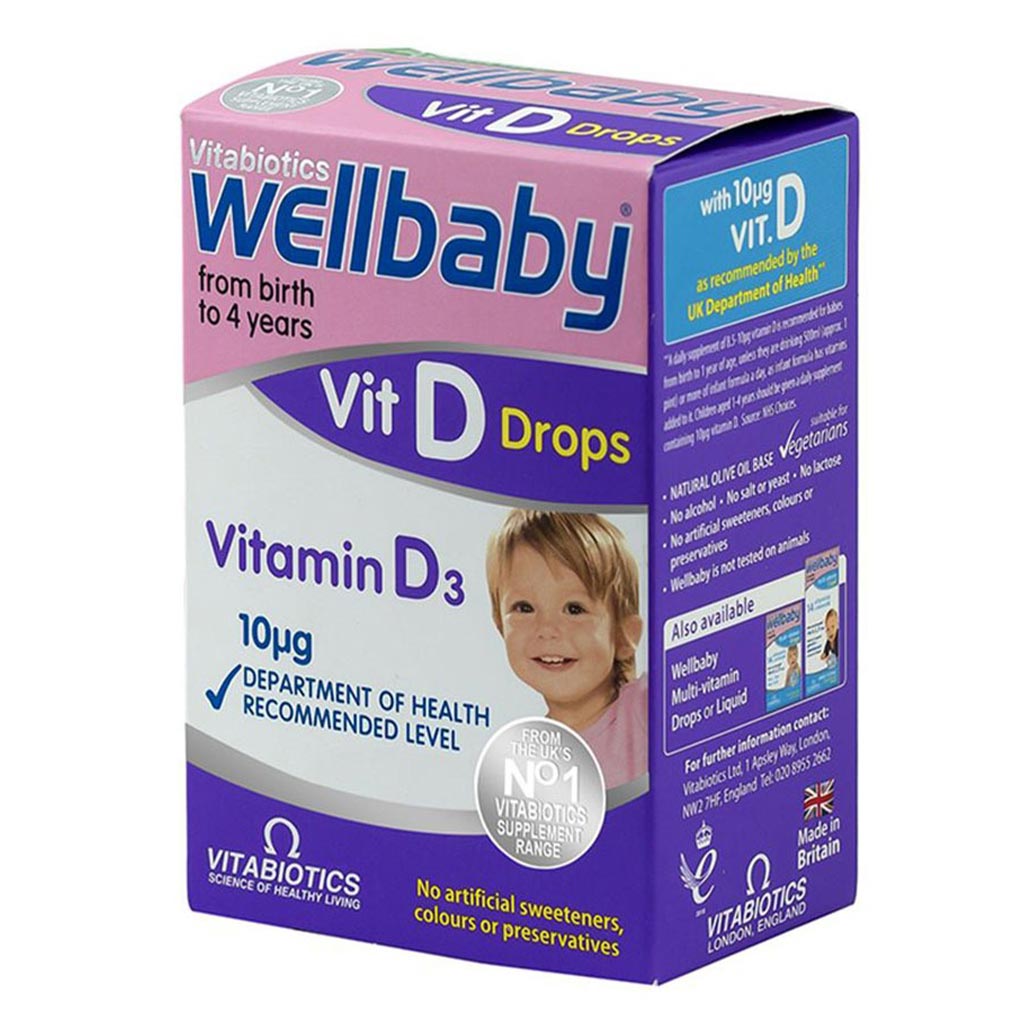 Vitabiotics Wellbaby Vitamin D3 10µg Drops For Infants From Birth To 4 Years 30ml