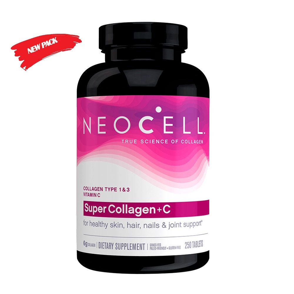 NeoCell Super Collagen + C Tablets For Healthy Skin, Hair, Nails & Joint Support 250's