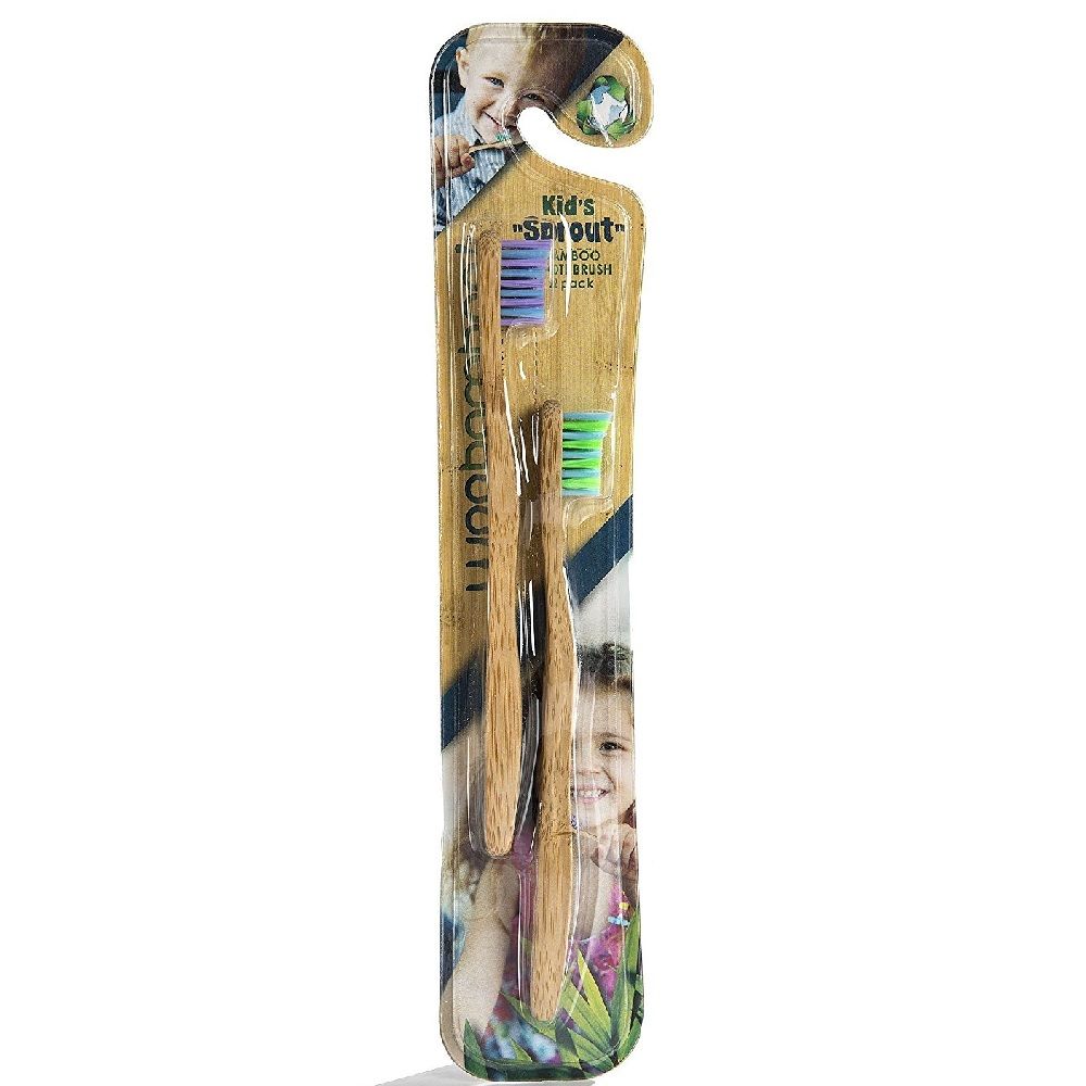 WooBamboo Child's Sprout Two Pack Soft Tooth Brush 7C2P