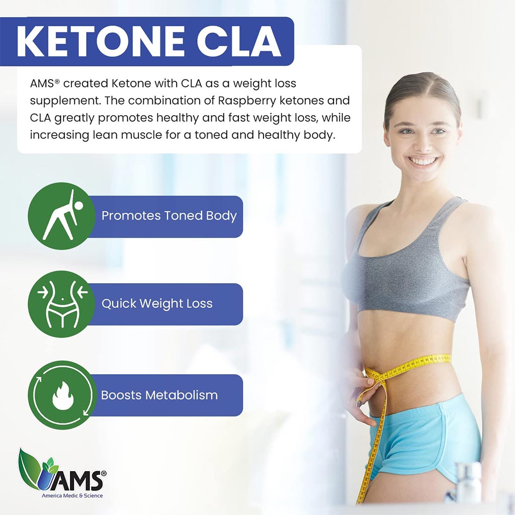 AMS CLA Ketones Weight Loss Supplement Capsules, Pack of 60's