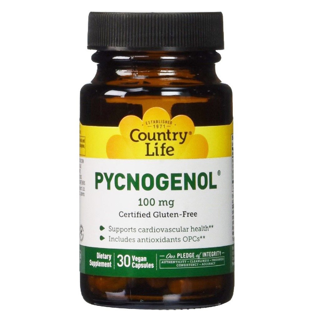 Country Life Pycnogenol 100 mg Antioxidant Vegan Capsules, Pack of 30's