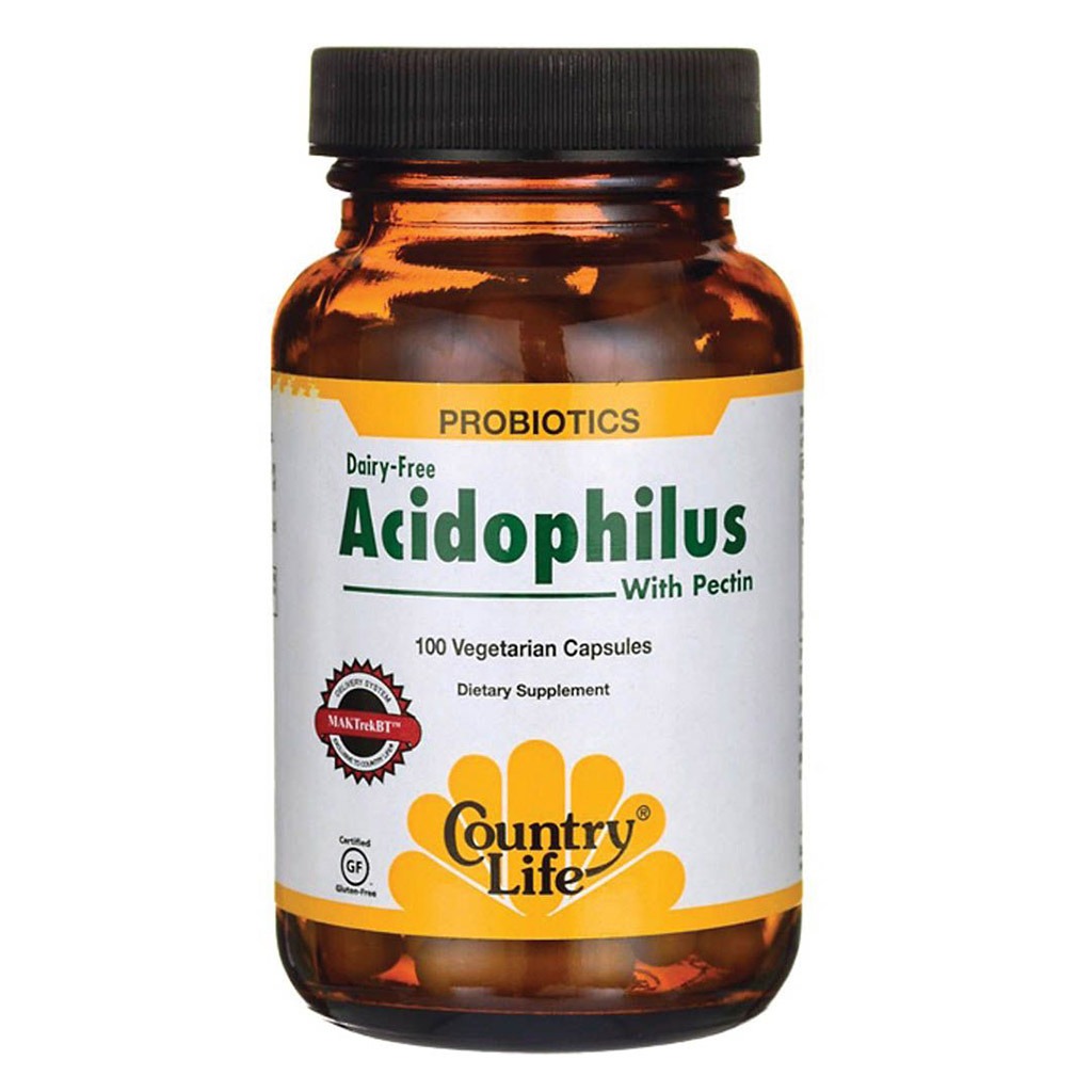 Country Life Dairy & Gluten Free Acidophilus With Pectin Capsules For Digestive Health, Pack of 100's