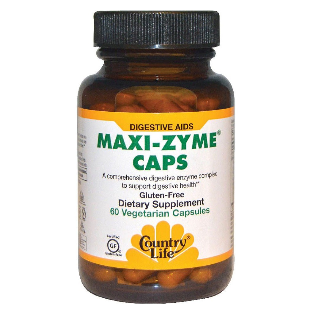 Country Life Maxi-Zyme Extra Strength Digestive Support Supplement Capsules, Pack of 60's