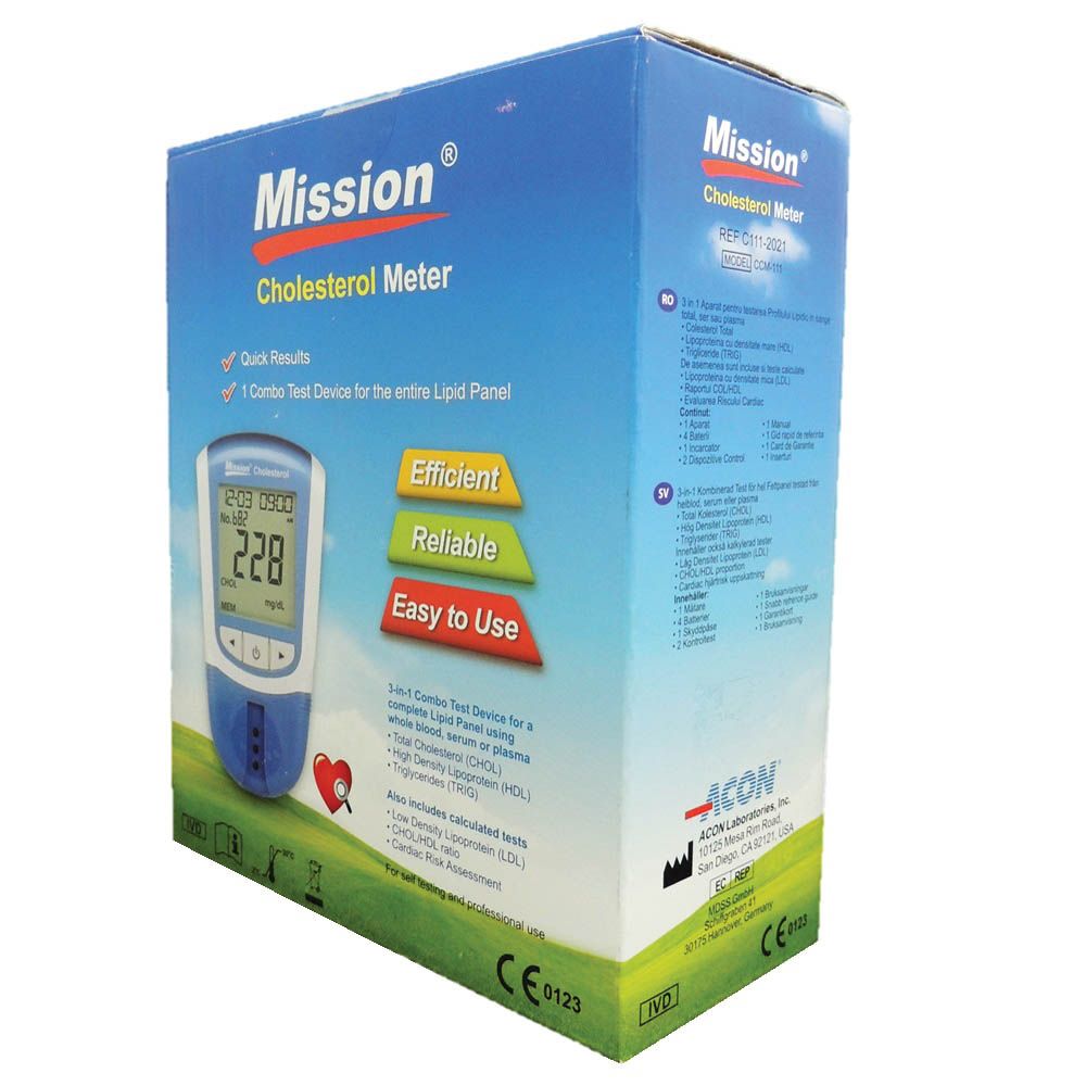 Mission Cholesterol Monitoring System 3-in-1 Combo Device
