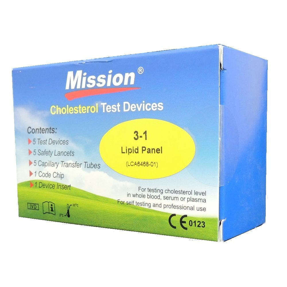 Mission Cholesterol Monitoring Test Strips, Pack of 5's