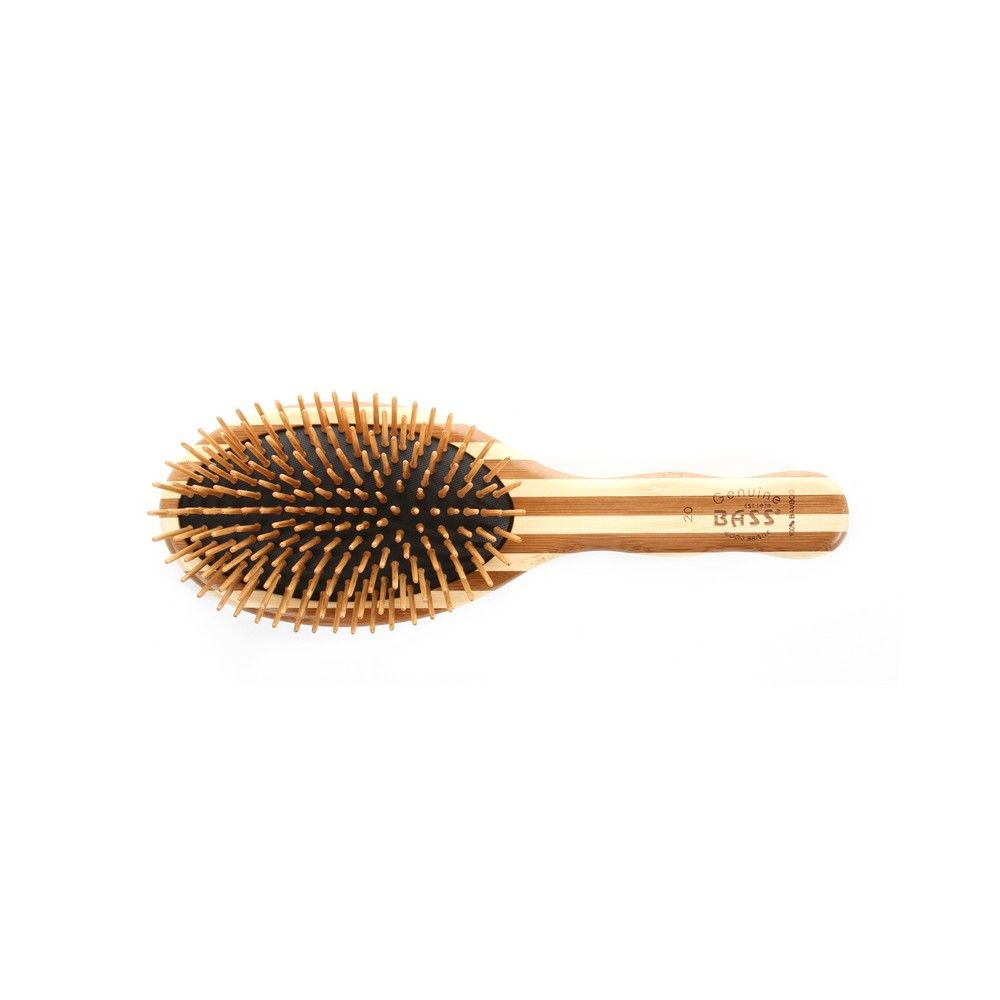 Bass Extra Large Oval Wood Bristles Bamboo Striped Brush 20