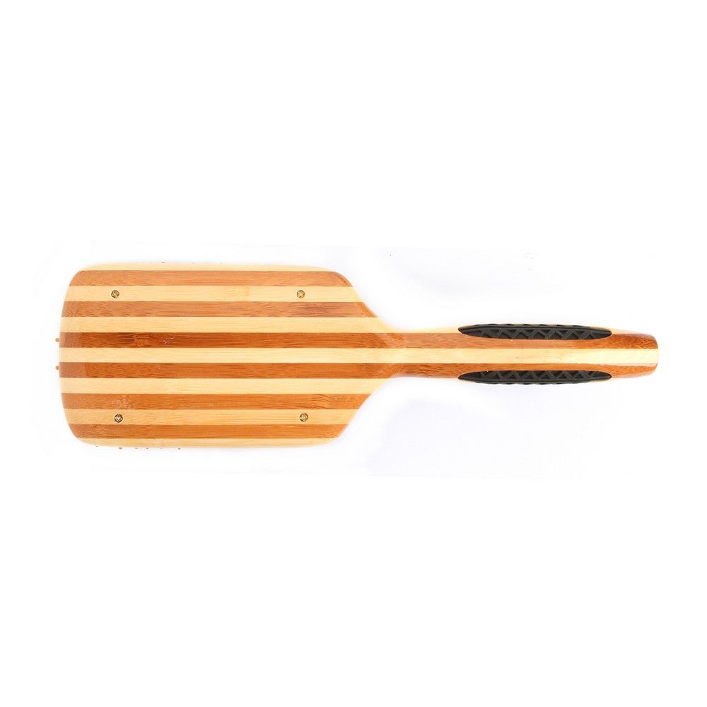 Bass Large Square Paddle Nylon Bristles Wood Handle Brush LPBW