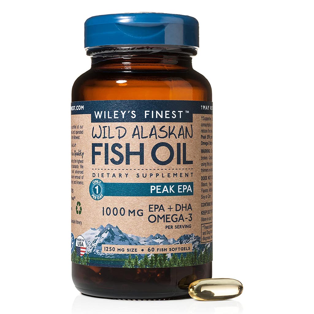 Wiley's Finest Peak EPA 1000mg Omega 3 Fish Oil Softgels, Pack of  60's