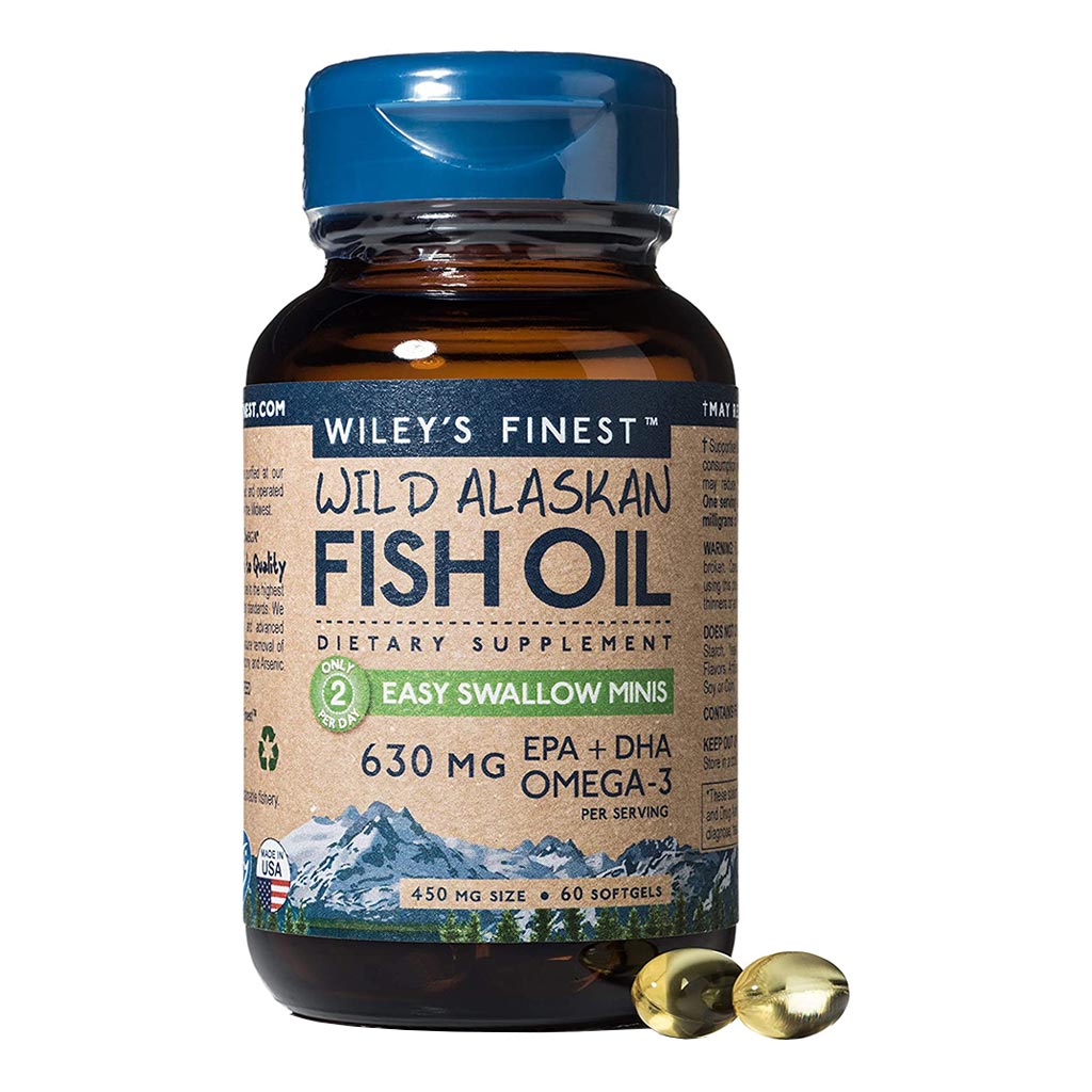 Wiley's Finest Easy Swallow Minis Fish Oil Softgels With 630mg Omega 3, Pack of 60's