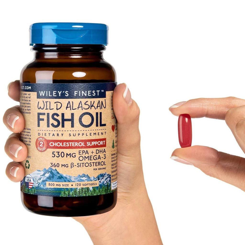 Wiley's Finest Cholesterol Support 530mg Omega 3 Fish Oil Softgels, Pack of 90's