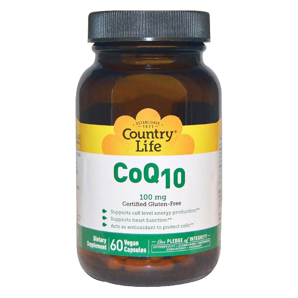 Country Life Antioxidant CoQ10 100 mg Vegan Capsules For Heart Health, Pack of 60's