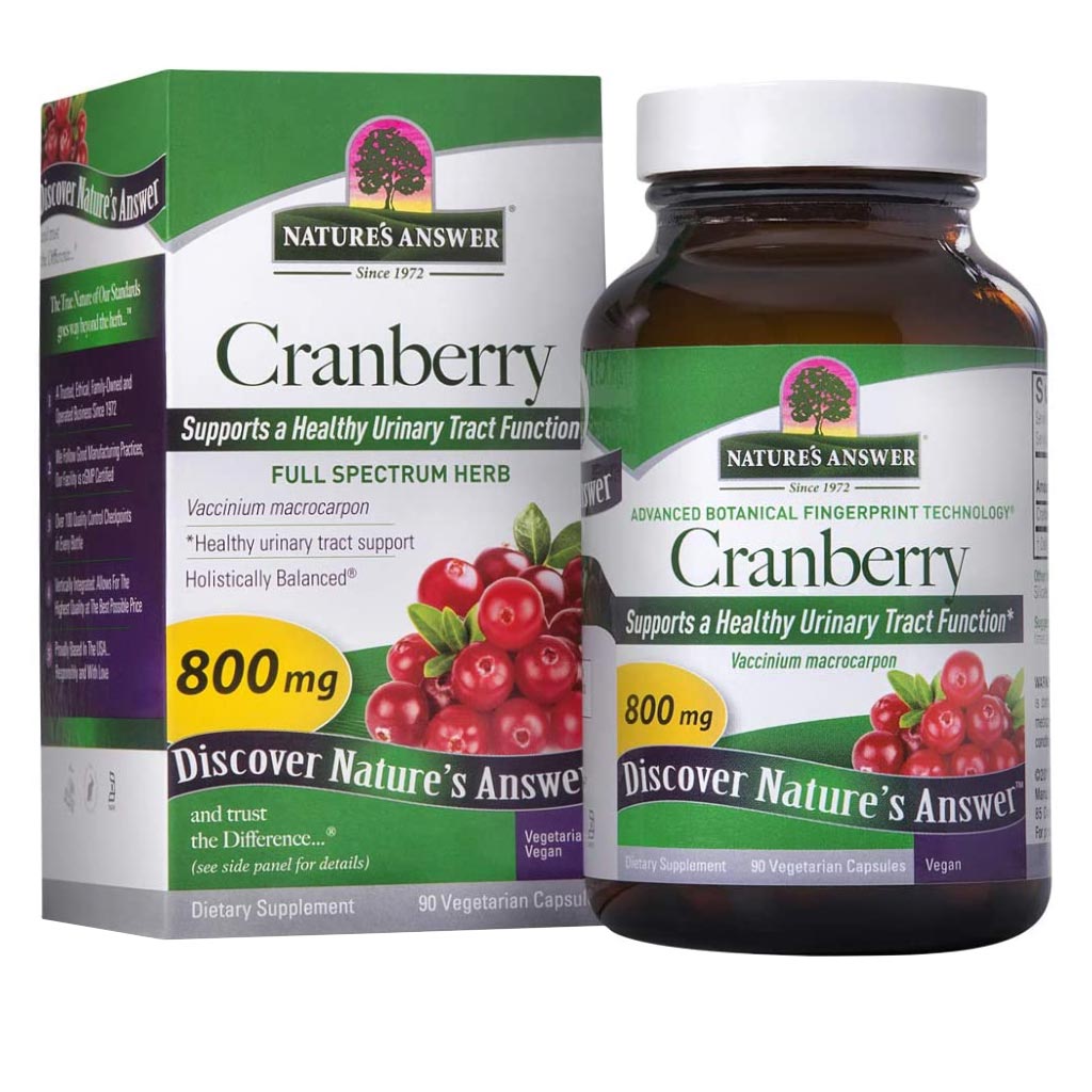 Nature's Answer Cranberry 800mg Vegan Capsules For Urinary Tract Health, Pack of 90's