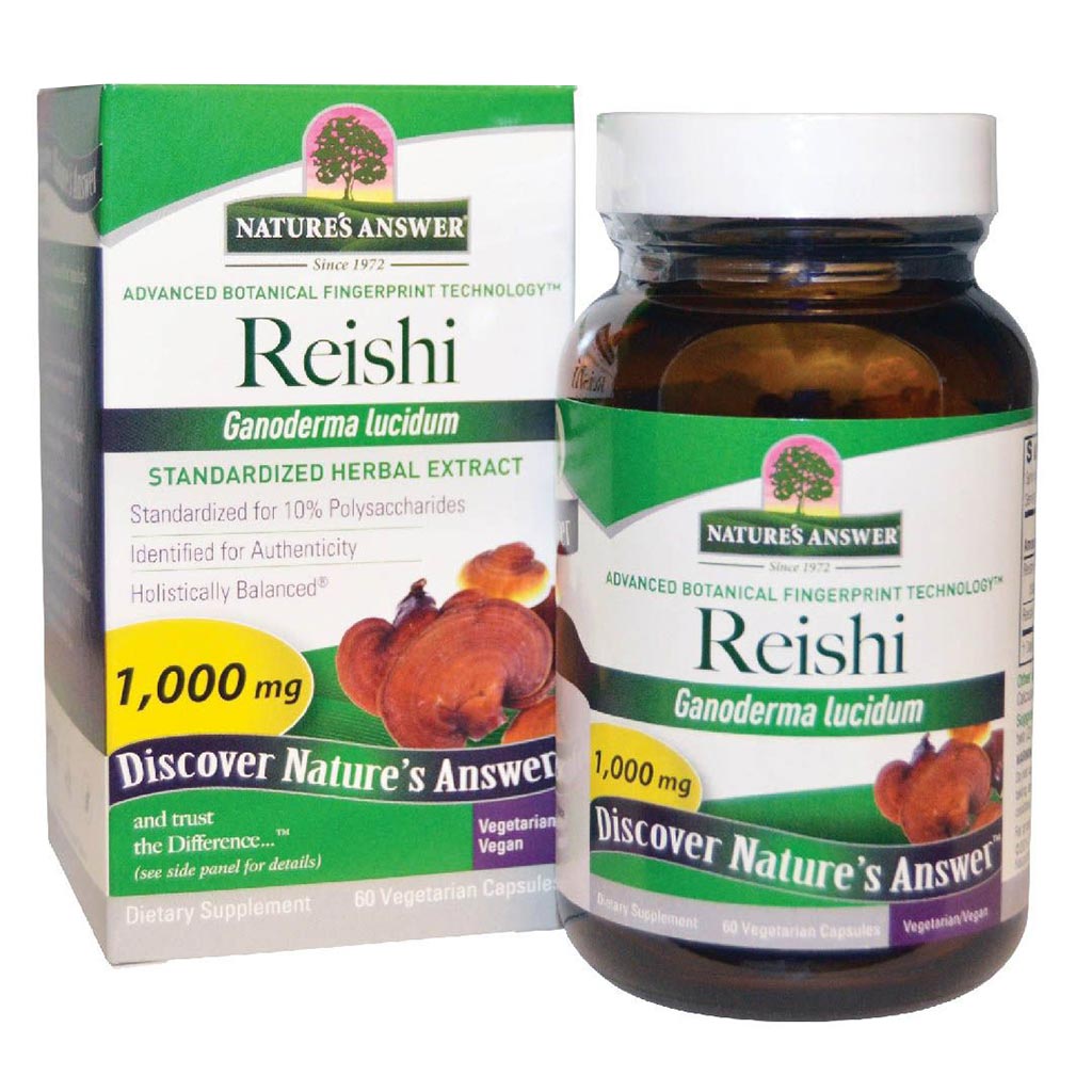 Nature's Answer Reishi Mushroom Standardized 1000 mg Vegetarian Capsules 60's