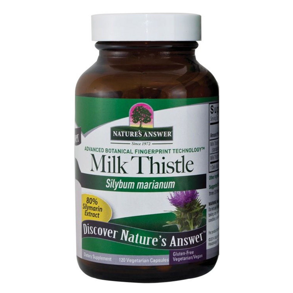 Nature's Answer Milk Thistle Seed Standardized Vegan Capsules For Detox & Liver Function, Pack of 120's