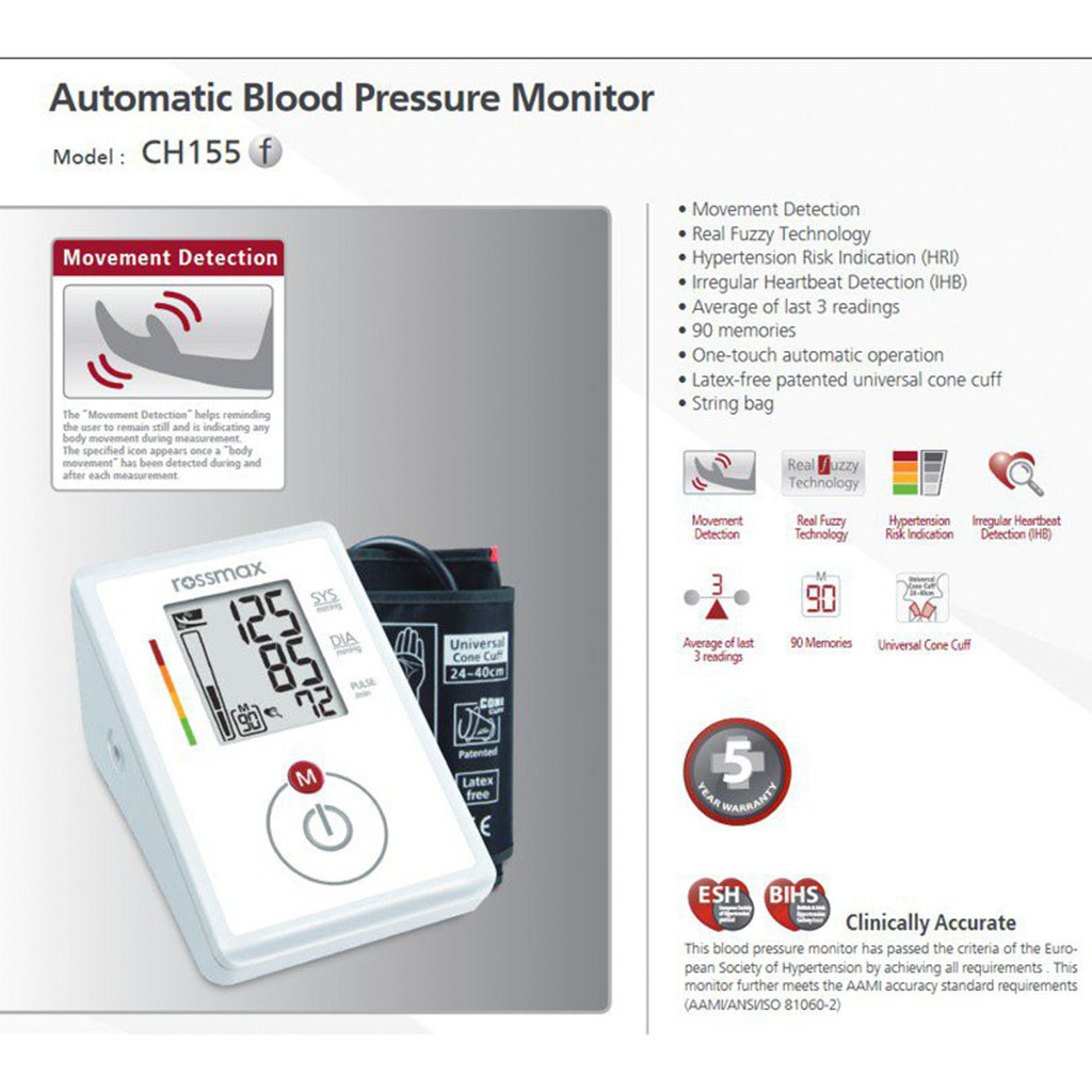 Rossmax CH155F Automatic Blood Pressure Monitor