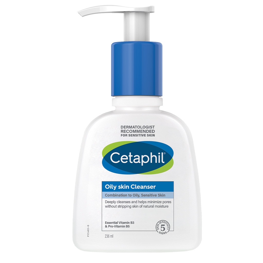 Cetaphil Oily Skin Cleanser, Foaming Face & Body Wash for Men & Women With Combination to Oily and Sensitive Skin, Unscented, 236ml