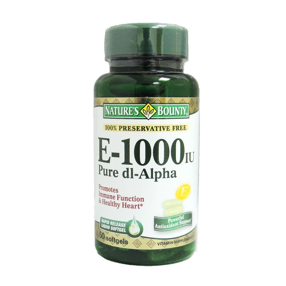 Nature's Bounty Vitamin E 1000IU Softgels 50's