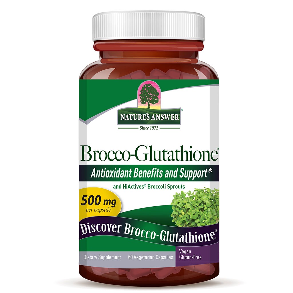 Nature's Answer Brocco-Glutathione 500mg Vegan Capsules For Antioxidant Support, Pack of 60's