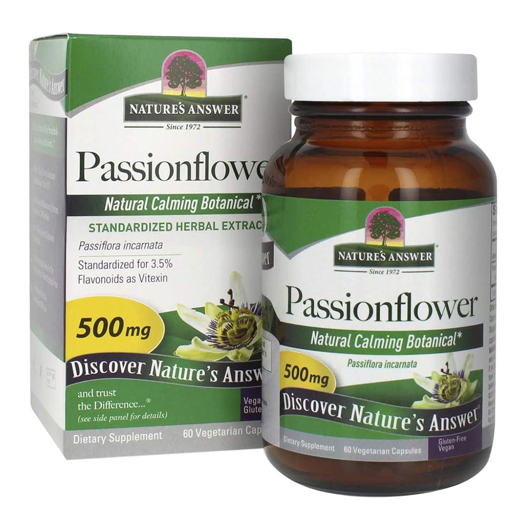 Nature's Answer Passionflower Standardized 500 mg Vegetarian Capsules 60's