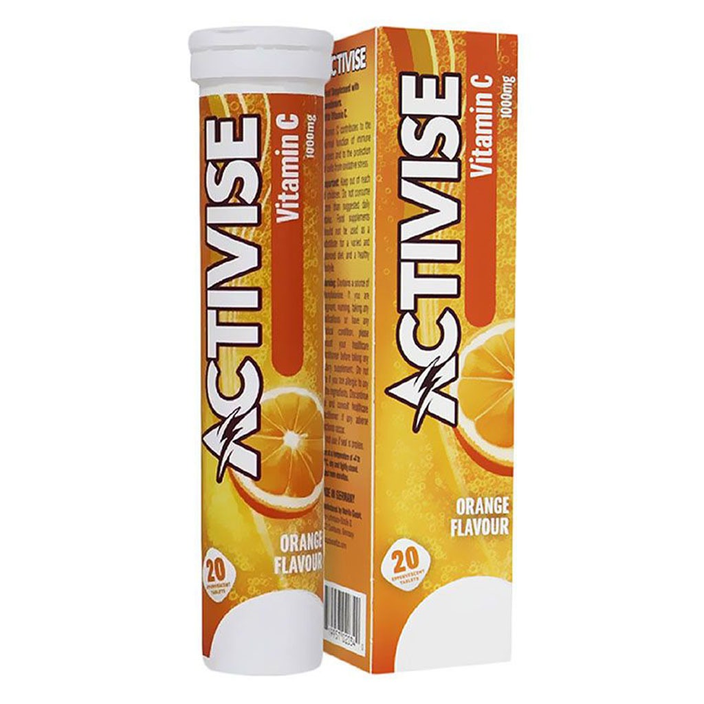 Activise Vitamin C 1000mg Effervescent Tablets, Orange Flavor, Pack of 20's