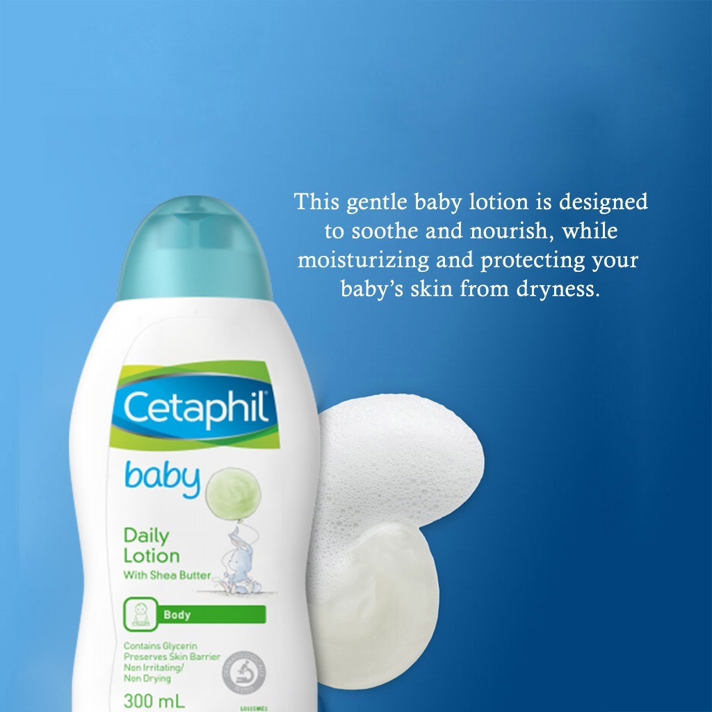 Cetaphil Baby Daily Lotion With Shea Butter, Face & Body Moisturizer For Delicate And Sensitive Skin, Unscented, 300ml