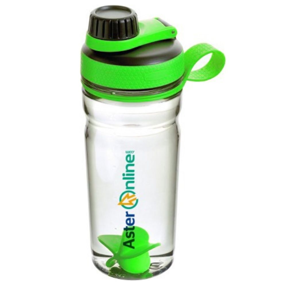Aster Protein Shaker Bottle Green with Plastic Mixer 600 mL