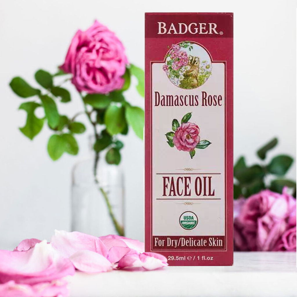 Badger Damascus Rose Face Oil 29.5 mL