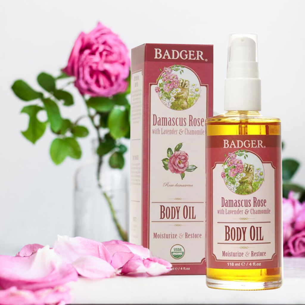 Badger Damascus Rose Body Oil 118 mL, 4 fl.oz