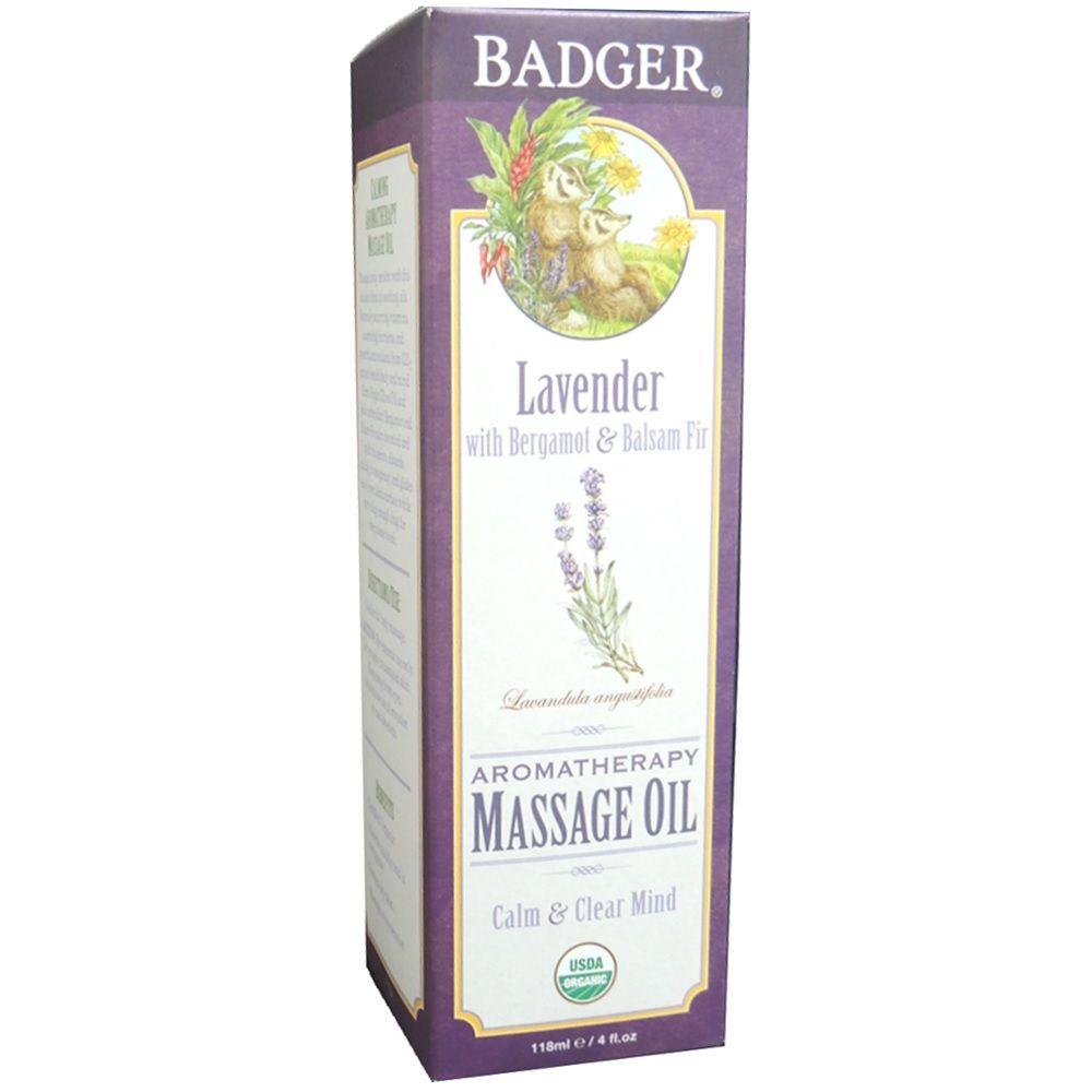 Badger Lavender Aromatherapy Massage Oil 118 mL, 4 fl.oz