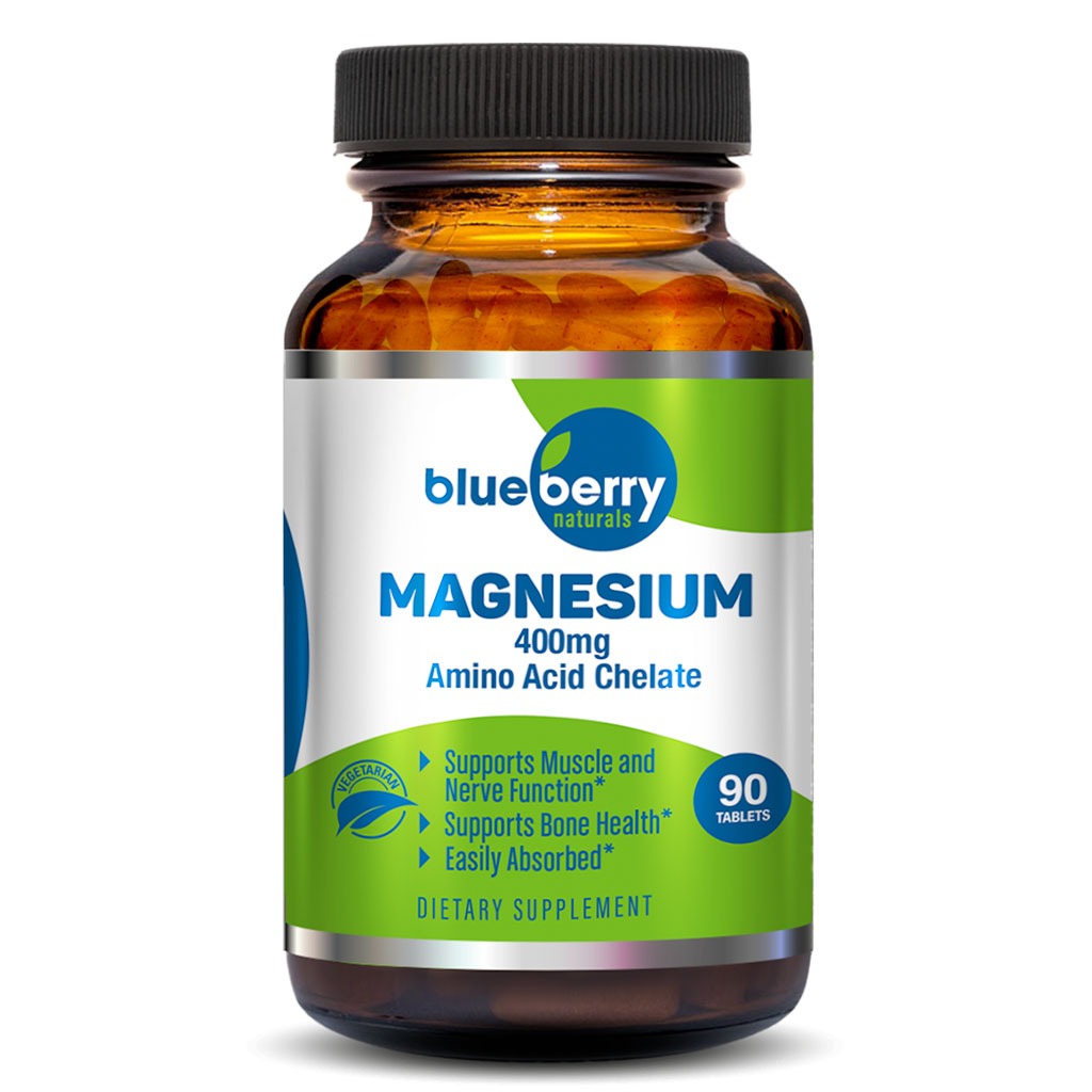 Blueberry Naturals Chelated Magnesium 400 mg Tablets 90's B0258