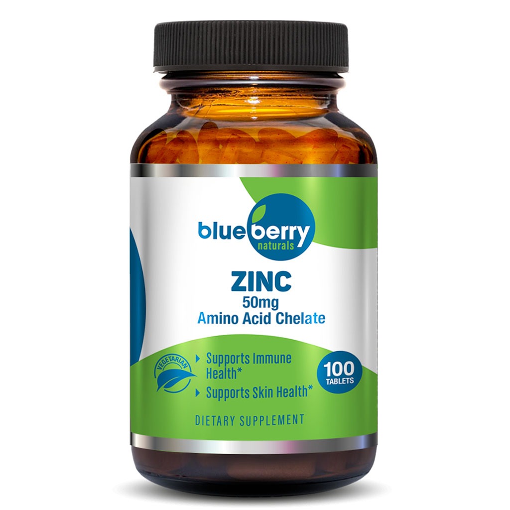 Blueberry Naturals Chelated Zinc 50 mg Tablets 100's B0272