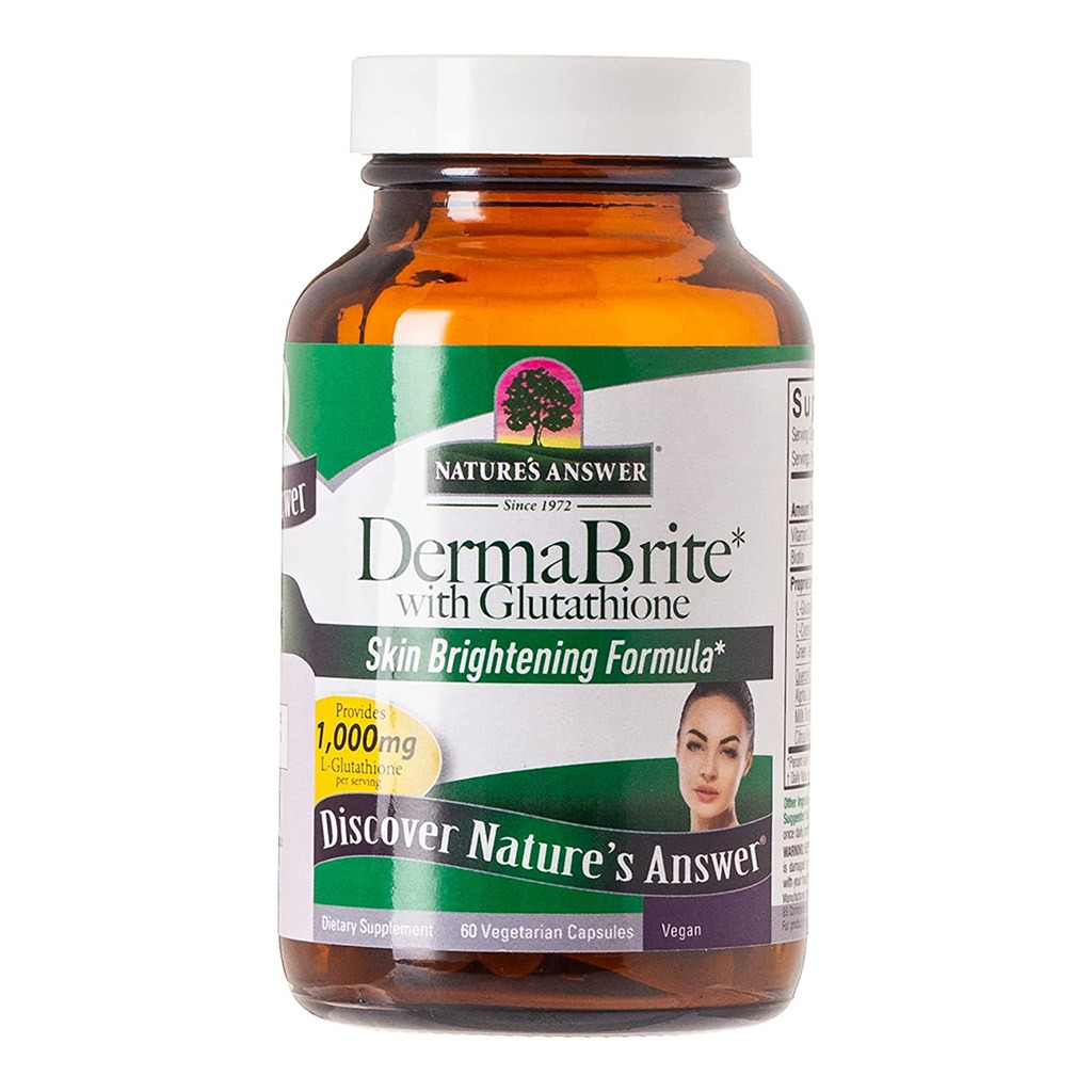 Nature's Answer DermaBrite With Glutathione Vegetarian Capsules For Skin Brightening, Pack of 60's