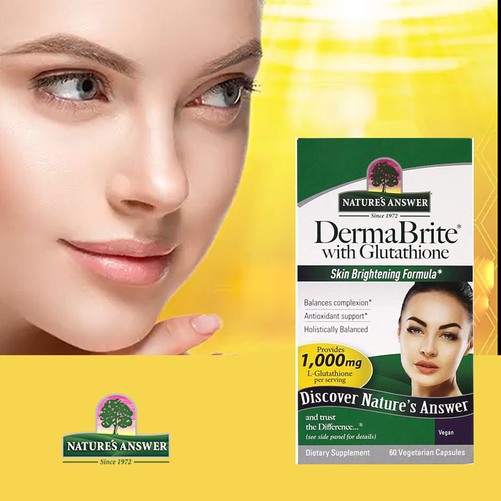 Nature's Answer DermaBrite With Glutathione Vegetarian Capsules For Skin Brightening, Pack of 60's
