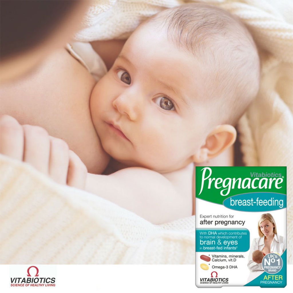 Vitabiotics Pregnacare Breast-Feeding All-In-One Postnatal Supplement, Dual Pack of Postnatal Vitamin & Mineral Tablets 56's + Omega-3 Capsules 28's
