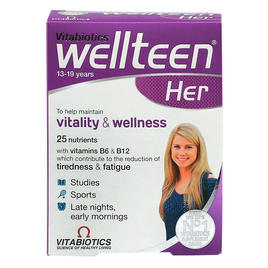 Vitabiotics Wellteen Her Tablet To Support Teenage Girl's Energy, Health & Vitality, Pack of 30's