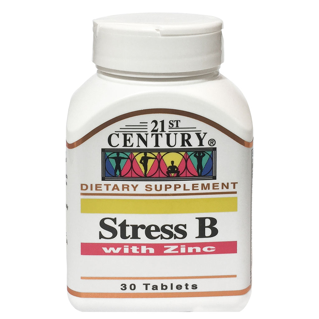 21st Century Stress Vitamin B Complex with Zinc Tablets, Pack of  30's