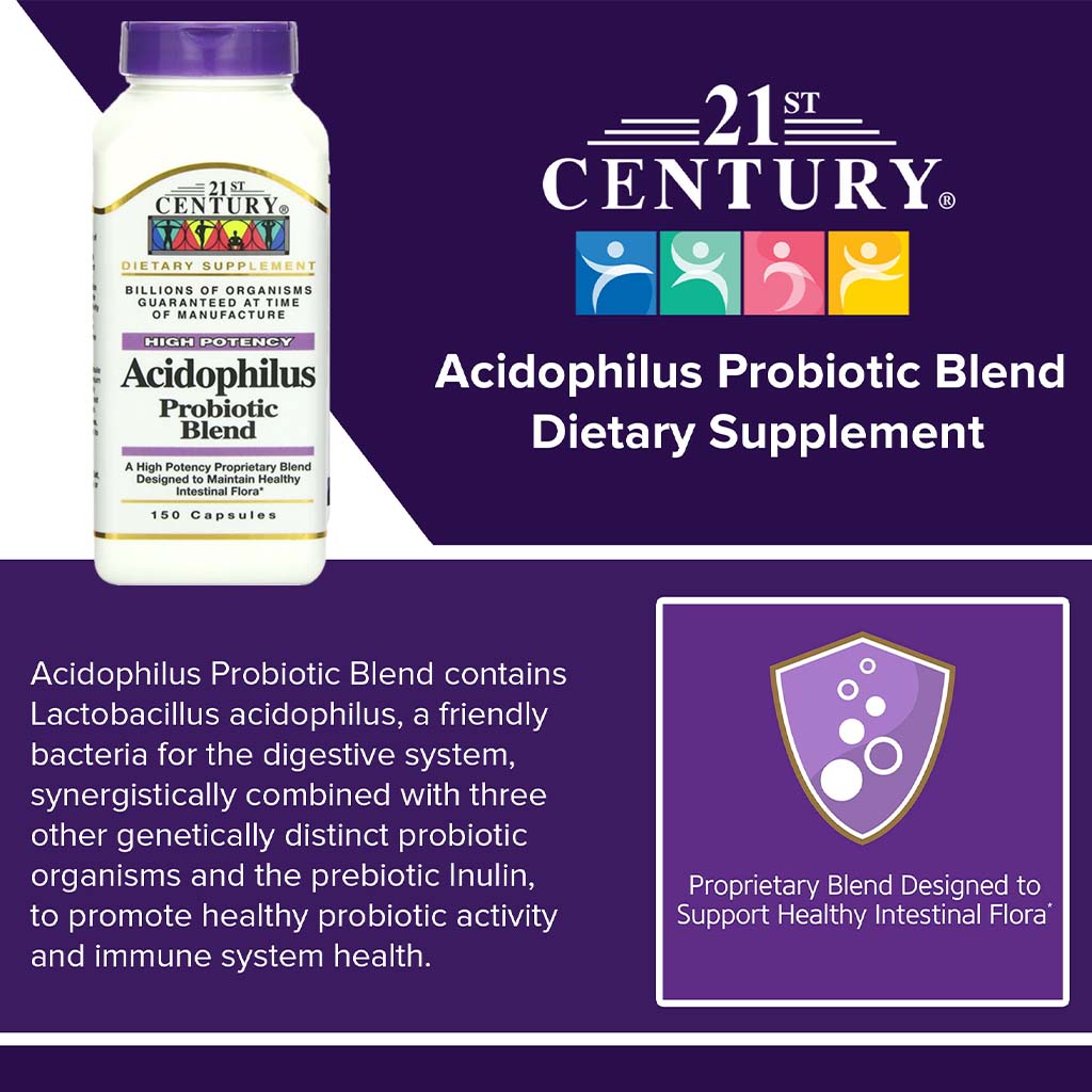 21st Century High Potency Acidophilus Probiotic Blend Capsules 150's