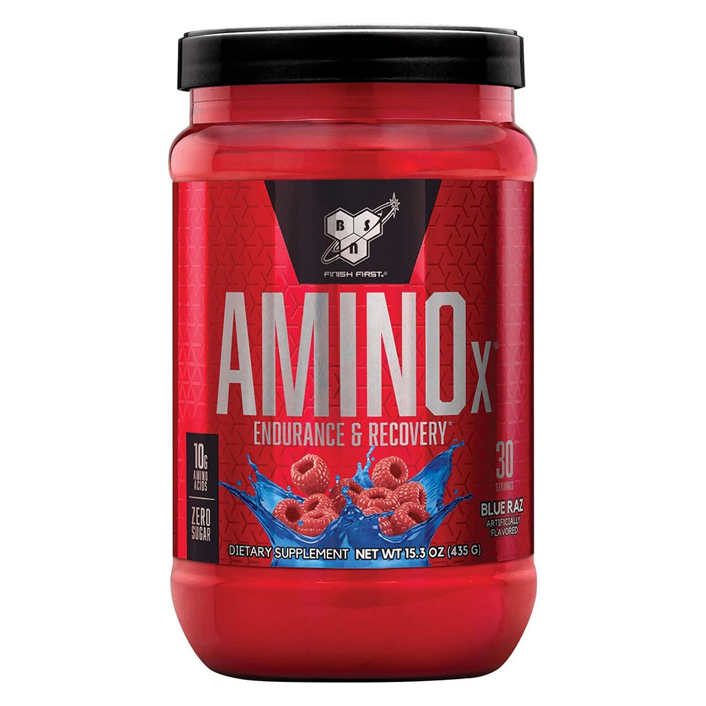 BSN AMINOx Powder With BCAAs For Endurance And Recovery, Blue Raz 435g