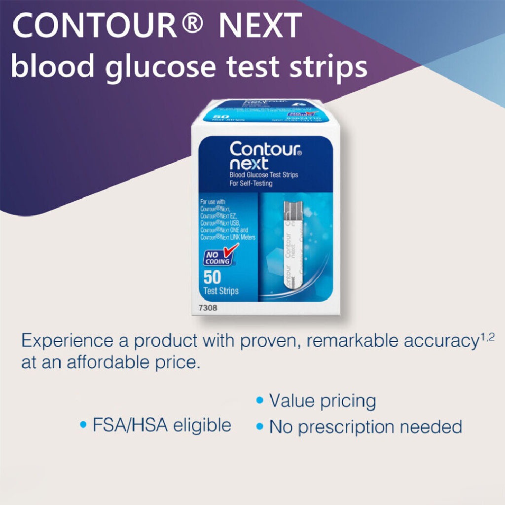 Ascensia Contour Next Blood Glucose Test Strips 50's