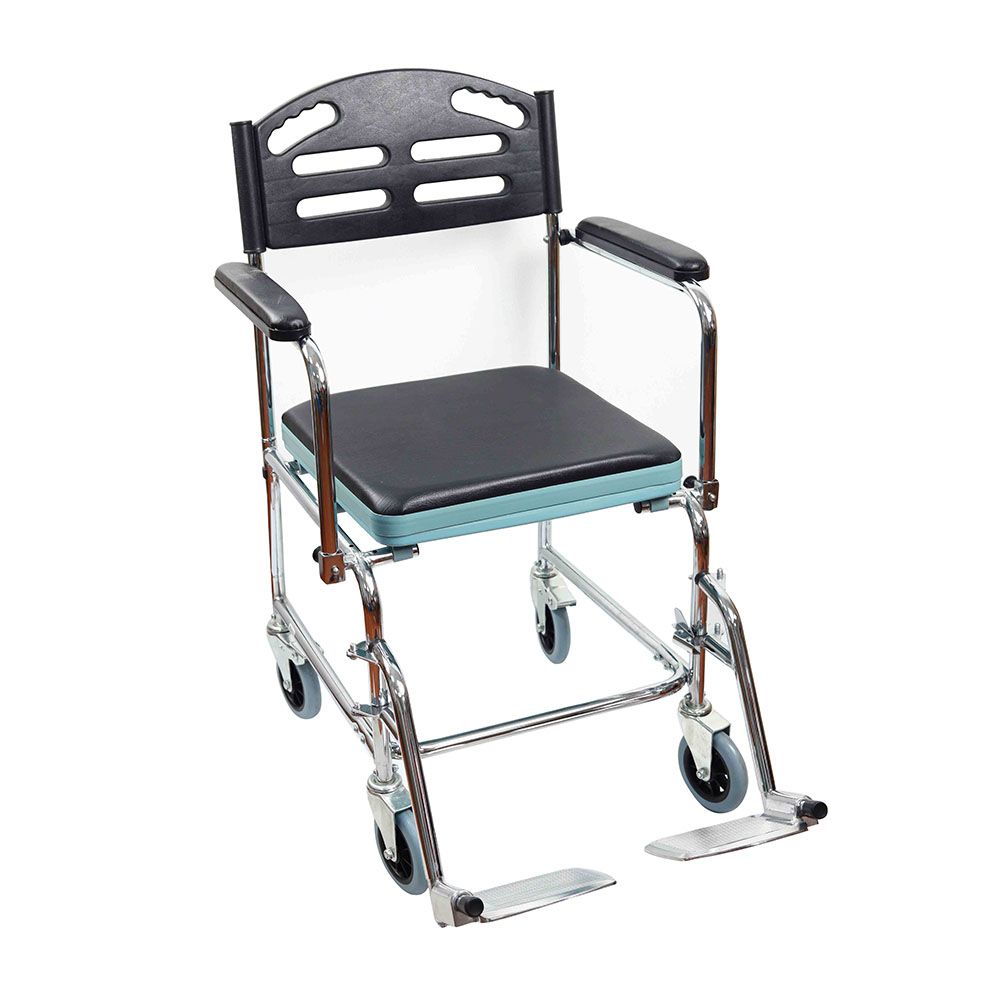Media6 Drop-Arm Commode Wheelchair KY692E
