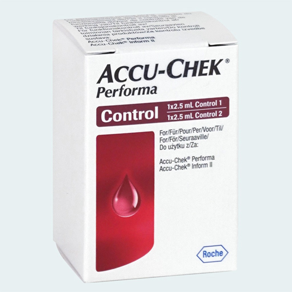 Accu-Chek Performa Control Solution 1 & 2, For Accu-Chek Blood Glucose Test Meters, Pack of 2.5ml Each