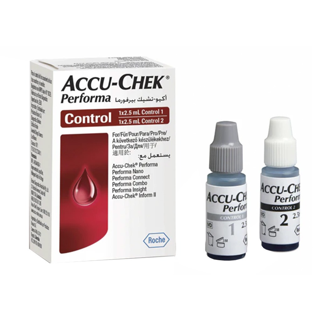Accu-Chek Performa Control Solution 1 & 2, For Accu-Chek Blood Glucose Test Meters, Pack of 2.5ml Each