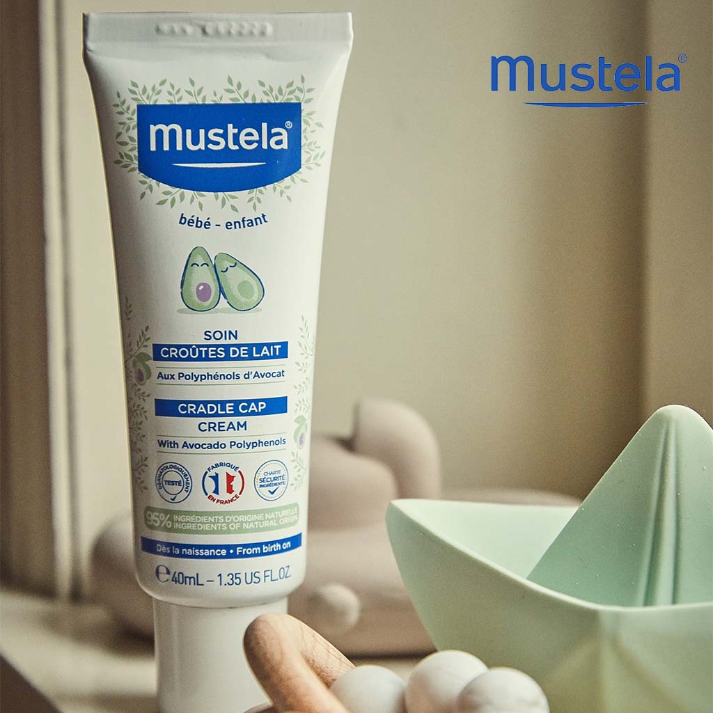 Mustela Baby Cradle Cap Cream For Newborns, Fragrance-Free 40ml