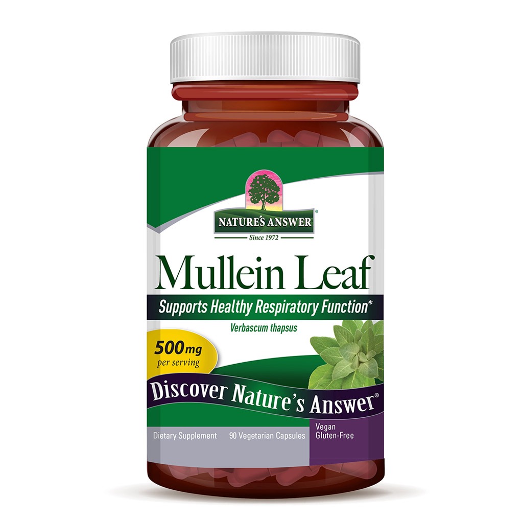 Nature's Answer Mullein Leaf 500mg Vegan Capsules For Respiratory Health, Pack of 90's